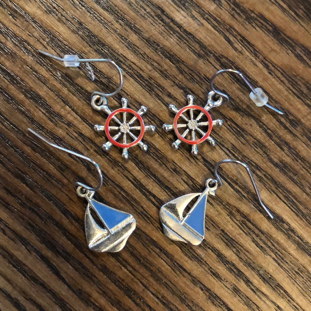 Sail swim earrings set
